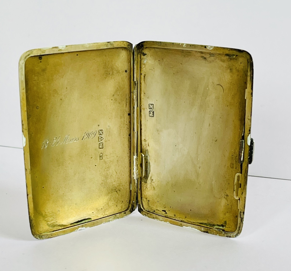 Cigarette Case And Matchbox Holder - Solid Silver -photo-6